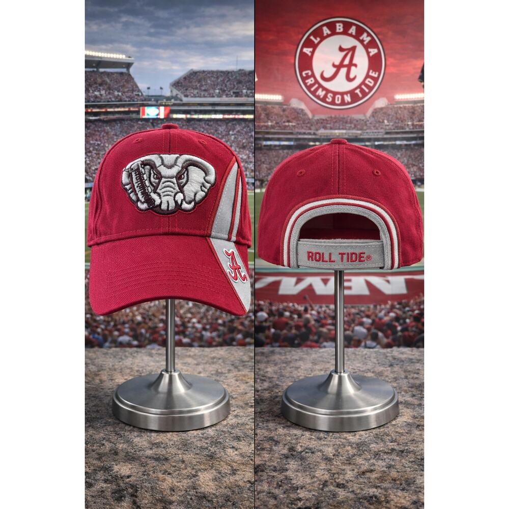 Alabama Crimson Tide Hat CapSmith Inc Strapback Red Elephant Logo Roll Tide OSFA